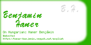 benjamin haner business card